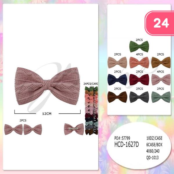 RIBBON HAIR BOW PIN (24 UNITS)