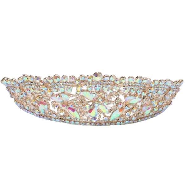 RHINESTONE FLORAL CUTOUT TIARA