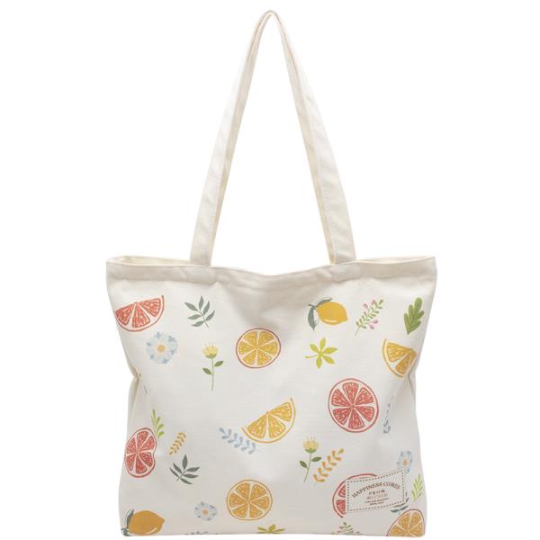 SUMMER FRESH FRUIT PRINTED SHOULDER TOTE BAG