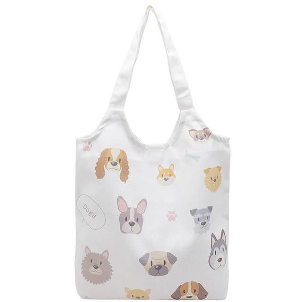 CUTE DOGS PRINTED SHOULDER TOTE BAG