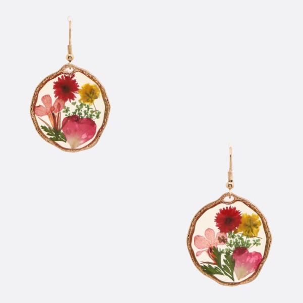 TRANSPARENT FLOWER DANGLE EARRING