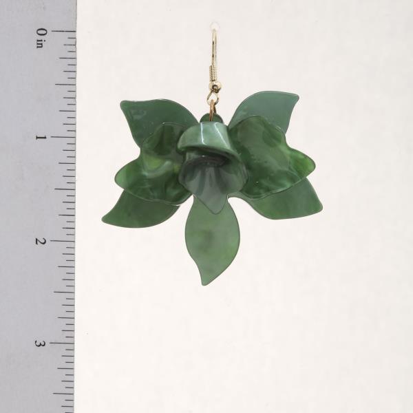 ACETATE FLOWER DANGLE EARRING