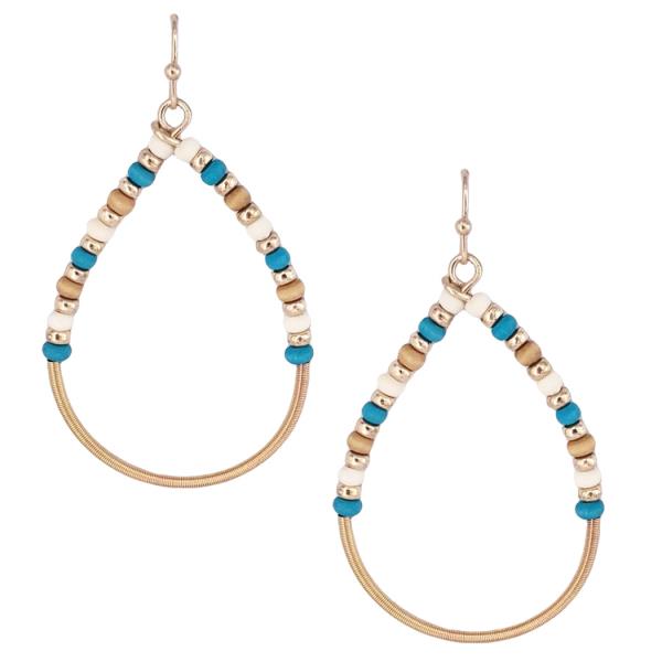 BEADED TEARDROP DANGLE EARRING