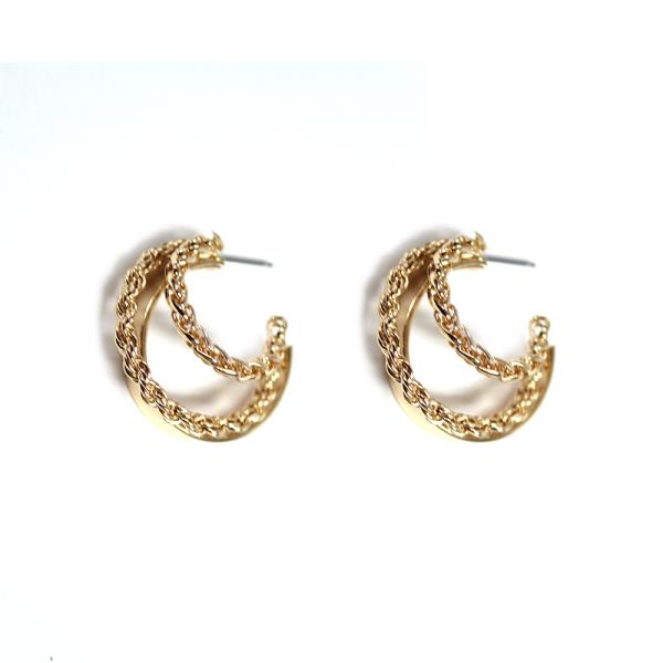 TEXTURED HOOP METAL EARRING