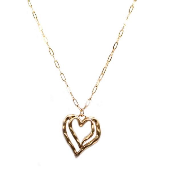 DOUBLE HEART PENDANT NECKLACE