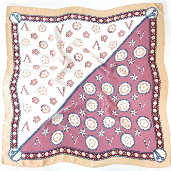 FLORAL STAR LETTER PATTERN SQUARE BANDANA NECK SCARF