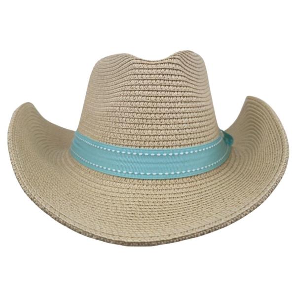 STRAW BAND COWBOY SUN HAT