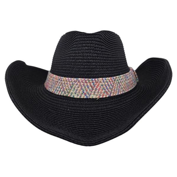 STRAW THREAD BAND COWBOY SUN HAT