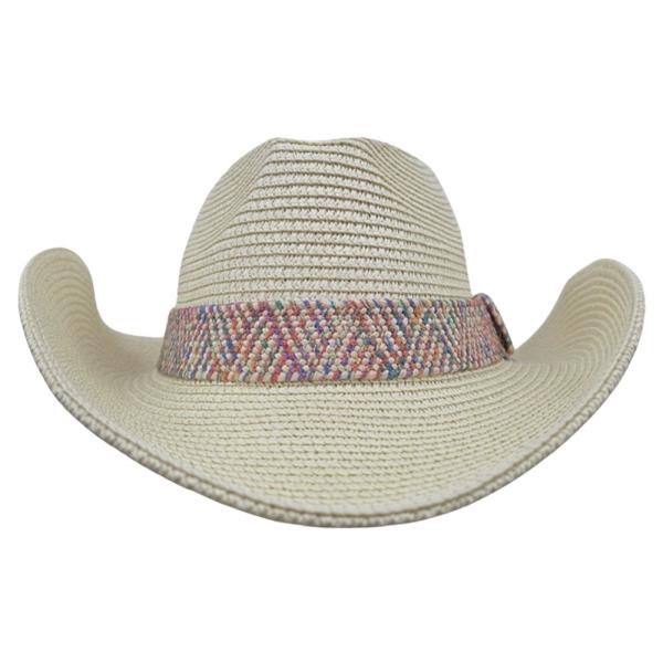 STRAW THREAD BAND COWBOY SUN HAT