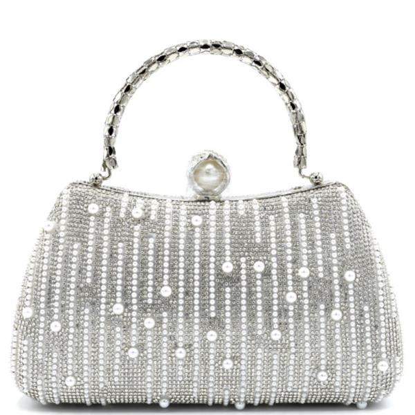 PEARL STUDDED HANDLE EVENING BAG