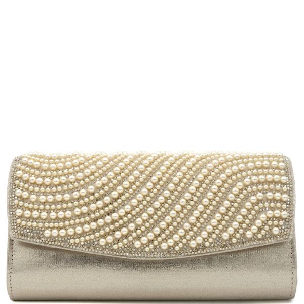 MODERN STUDDED DESIGN FLAP CLUTCH EVENING BAG