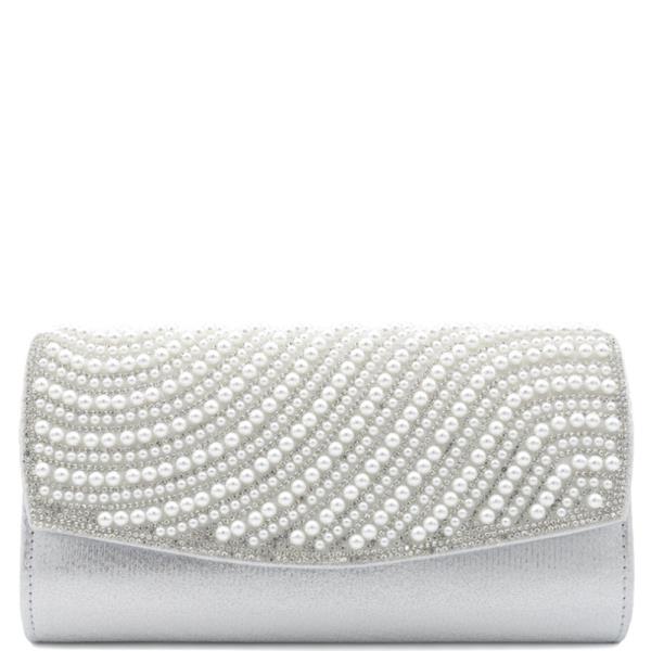 MODERN STUDDED DESIGN FLAP CLUTCH EVENING BAG