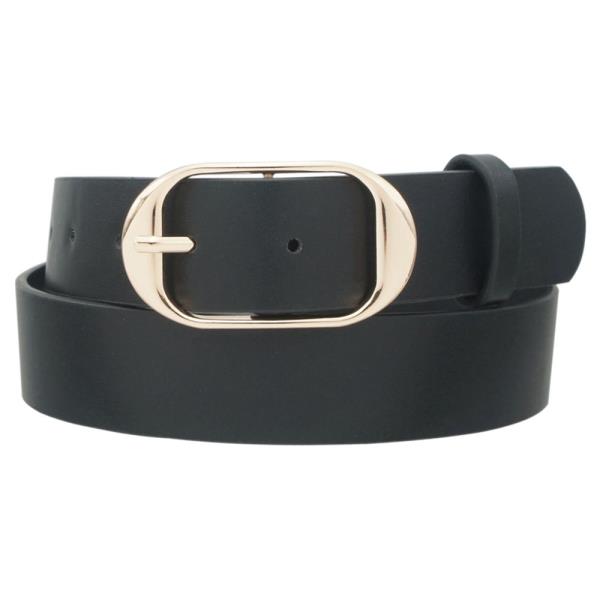 PLUS SIZE ANGLED CURVED OVAL BUCKLE BELT