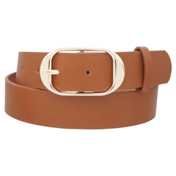 PLUS SIZE ANGLED CURVED OVAL BUCKLE BELT