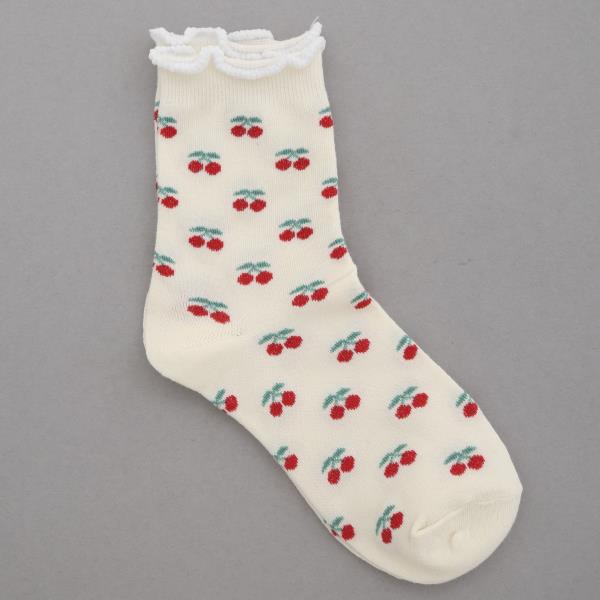 CHERRY PATTERN ANKLE SOCK