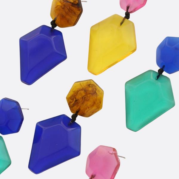 ACETATE GEO SHAPE DANGLE EARRING