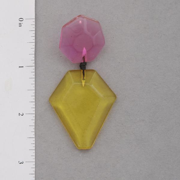 ACETATE GEO SHAPE DANGLE EARRING