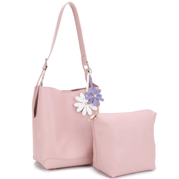 2IN1 CHIC FLOWER SHOULDER TOTE BAG W POUCH SET