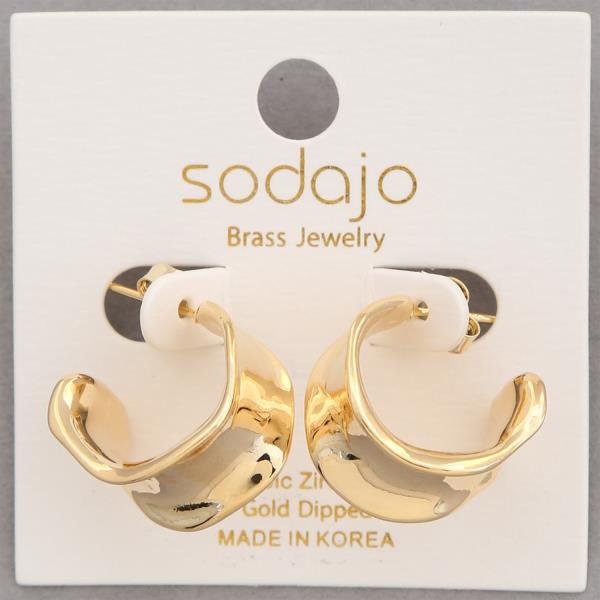 SODAJO WIDE HOOP GOLD DIPPED EARRING