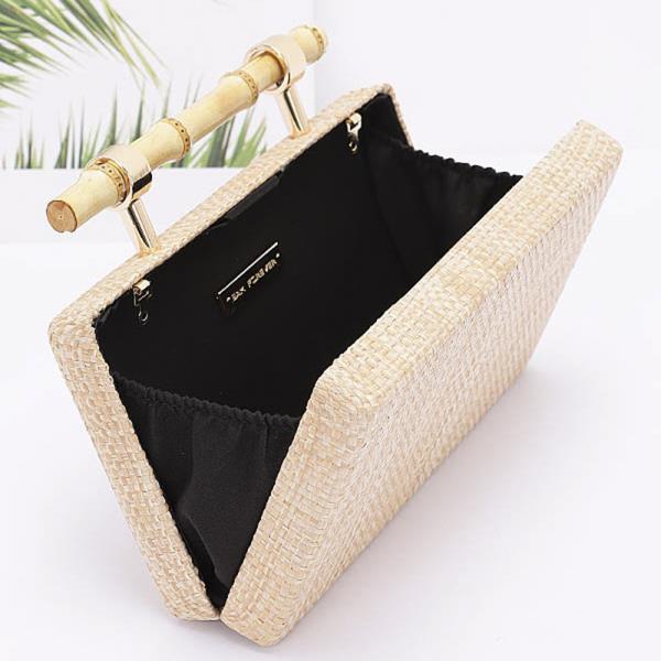 FAUX BAMBOO HANDLE EVENING CROSSBODY BAG