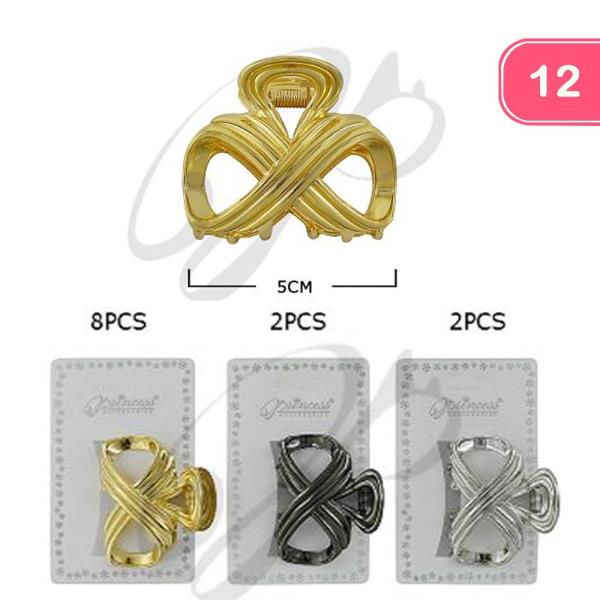 BOW METAL HAIR CLAW CLIP (12 UNITS)