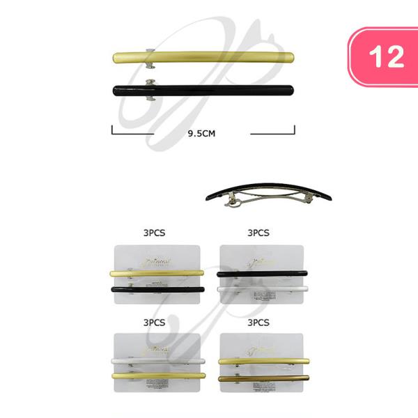 LARGE BARRETTE CLIP HAIR PIN 2 PC SET (12 UNITS)