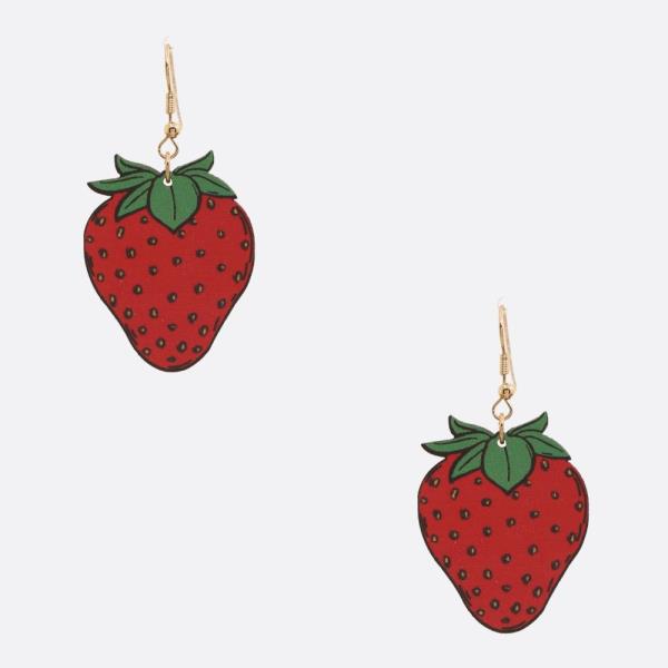 STRAWBERRY DANGLE EARRING