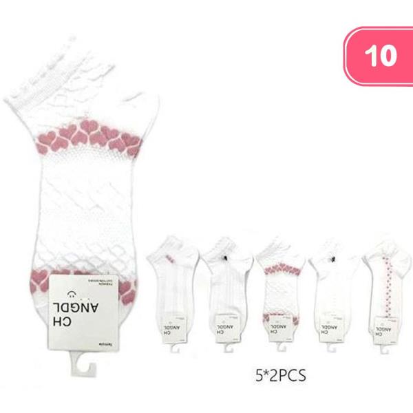 HEART ANKLET SOCKS (10 UNITS)