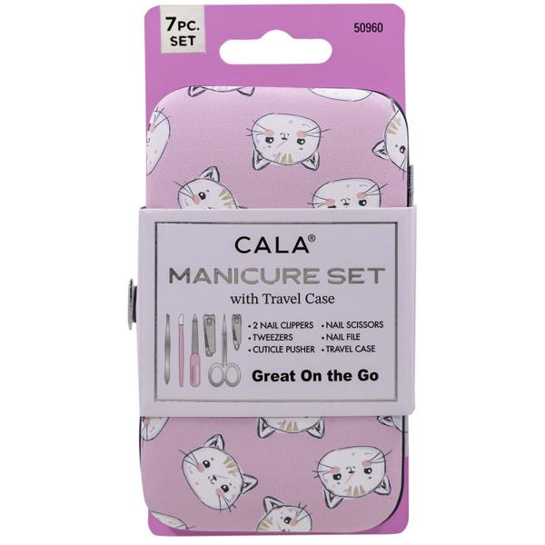 CALA MANICURE SET W TRAVEL CASE (MEOW MEOW)