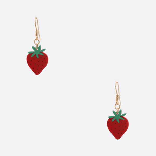 DAINTY STRAWBERRY DANGLE EARRING