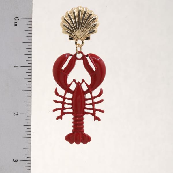 LOBSTER SEASHELL DANGLE EARRING