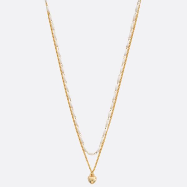 SODAJO DAINTY HEART CHARM LAYERED GOLD DIPPED NECKLACE