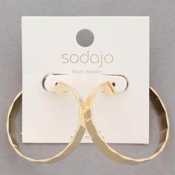 SODAJO OPEN HOOP GOLD DIPPED EARRING