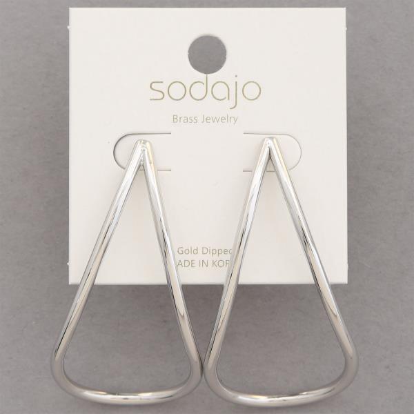 SODAJO CURVE TEARDROP METAL GOLD DIPPED EARRING