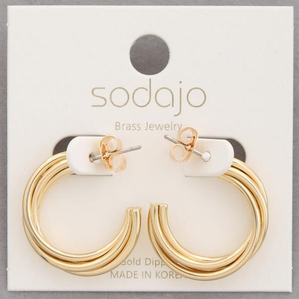 SODAJO OPEN HOOP GOLD DIPPED EARRING