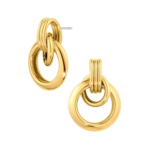 CIRCLE LINK DANGLE METAL EARRING