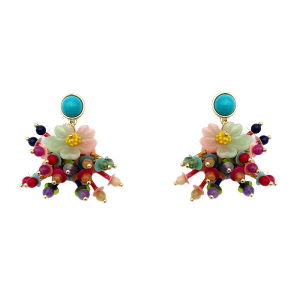 FLORAL BURST BEADED EARRING