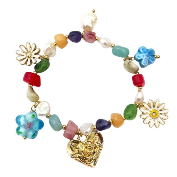 MULTI CHARM BEADED BRACELET