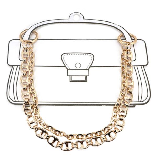 OVAL LINK LAYERED METAL BAG CHAIN