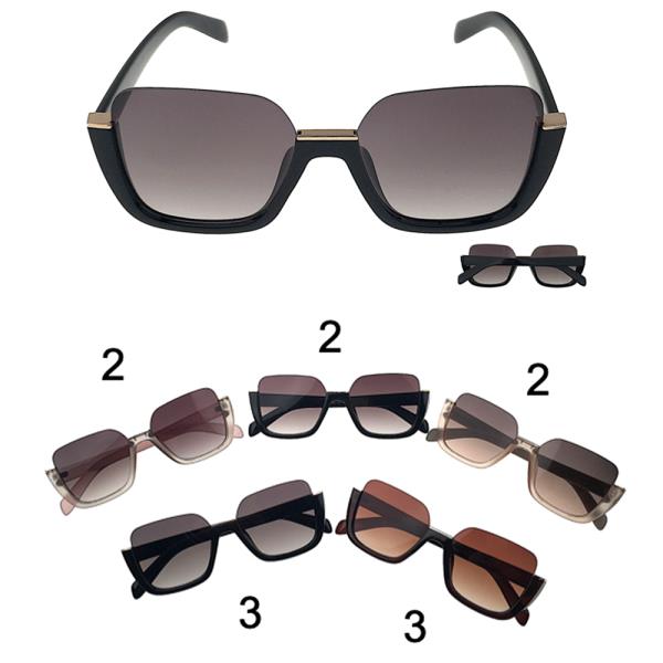 TOP RIMLESS SQUARE SUNGLASSES 1DZ