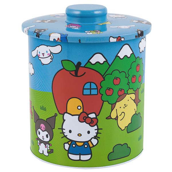 HELLO KITTY AND FRIENDS ROUND APPLES CANISTER WITH LID