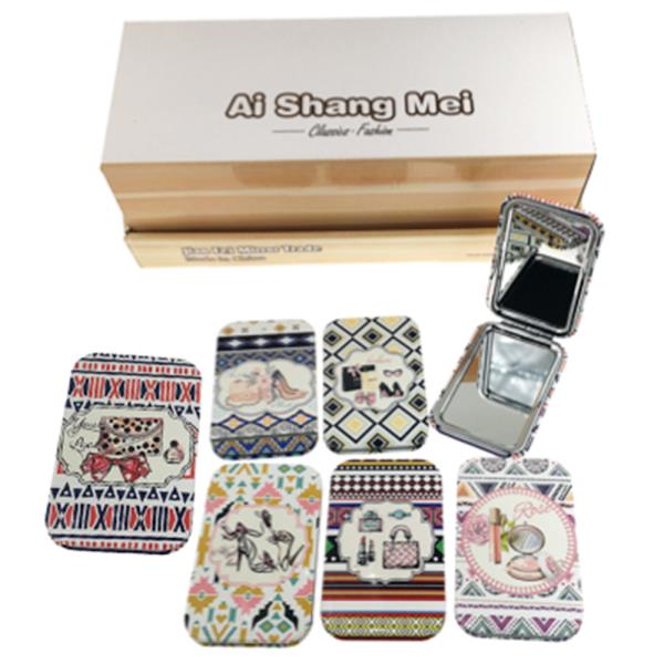 2IN1 APLANE MIRROR AND MAGNIFYING GLASS PRINTED DESIGN (12 UNITS)