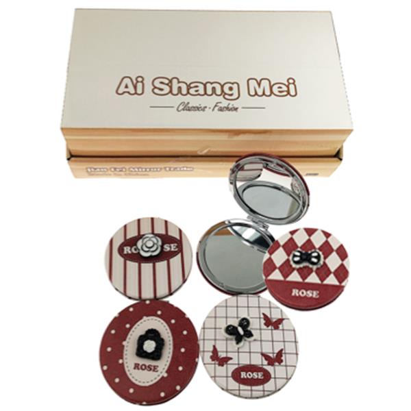 2IN1 APLANE MIRROR AND MAGNIFYING GLASS ROUND ROSE (12 UNITS)