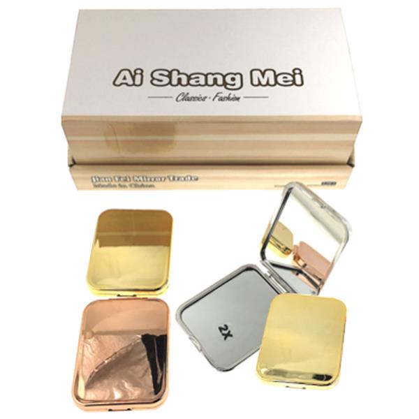 2IN1 APLANE MIRROR AND MAGNIFYING GLASS METALLIC (12 UNITS)