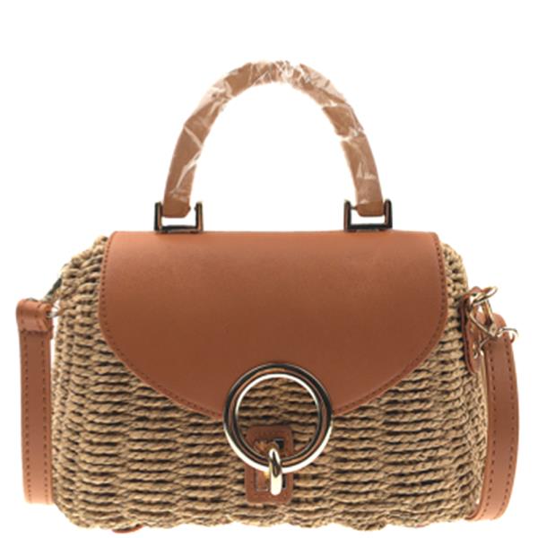 MODERN STRAW FLAP HANDLE SATCHEL BAG