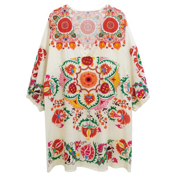 FLORAL BOHO PRINT PONCHO