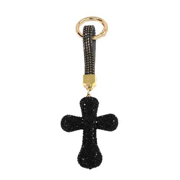 RHINESTONE CROSS KEYCHAIN