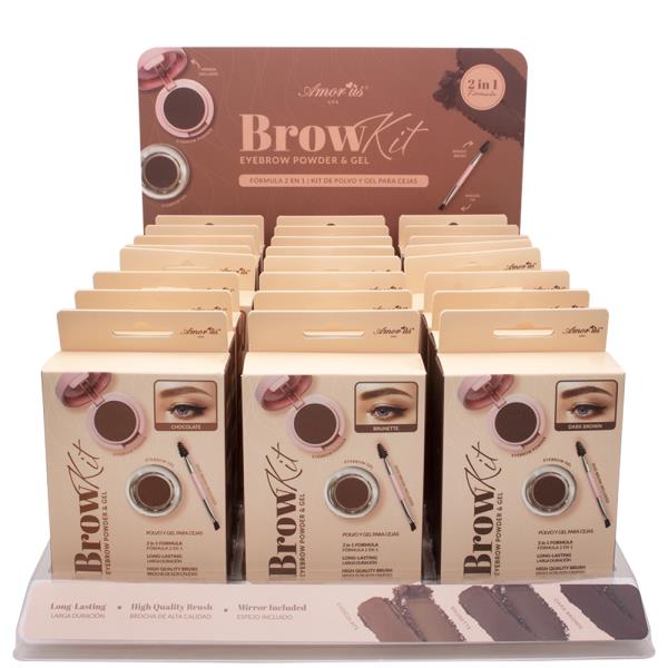 AMORUS 2IN1 BROWKIT EYEBROW POWDER AND GEL (24 UNITS)