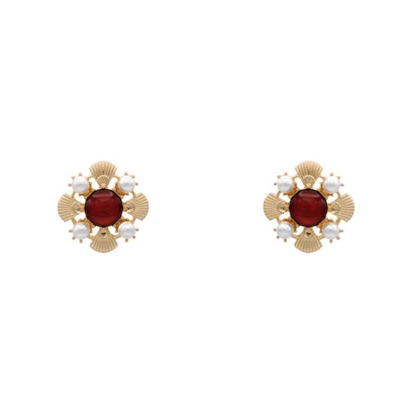 ANTIQUE FLOWER PEARL EARRING