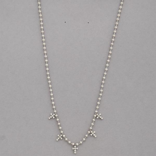 DAINTY CROSS BEADED NECKLACE